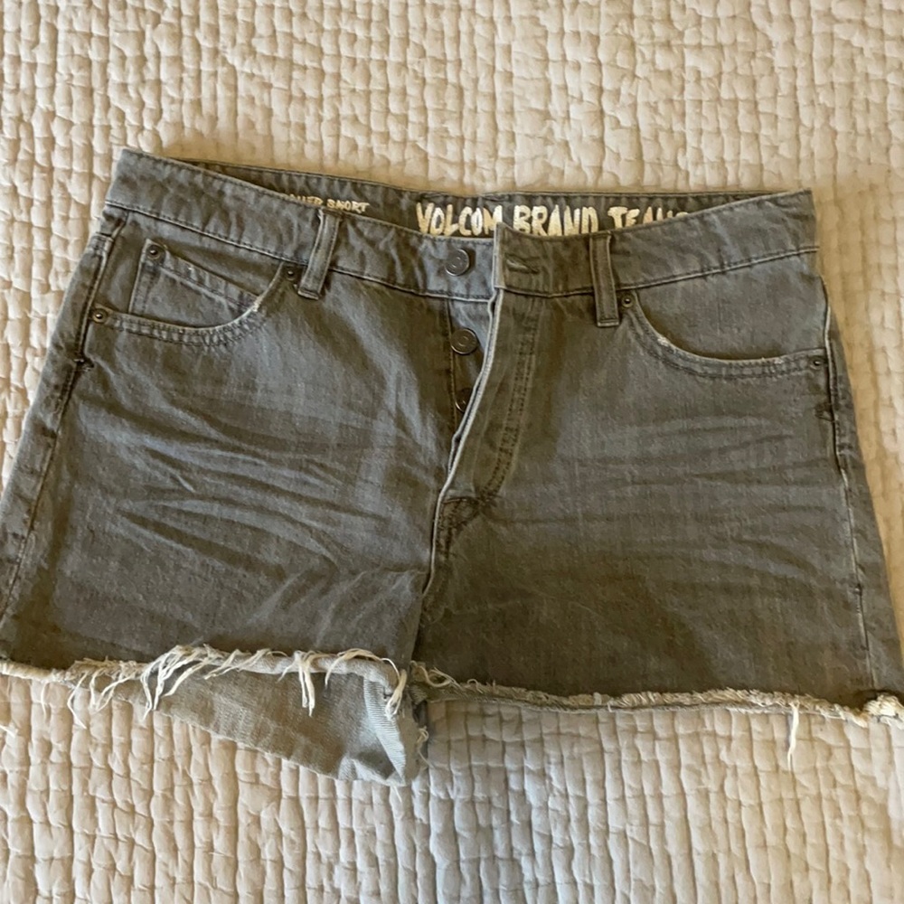 Volcom Gray Denim Cutoff Shorts, size 29